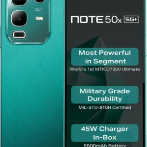 Infinix Note 50x 5G+, 6GB Ram, 128GB Storage, Sea Breeze Green, Smartphone