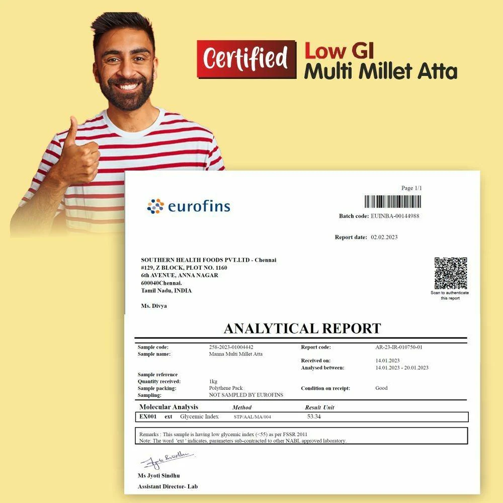 Manna Multigrain Atta 5kg | Certified Low GI Atta | Multi Millet Atta | Wheat Flour with 25% Millets - Image 2