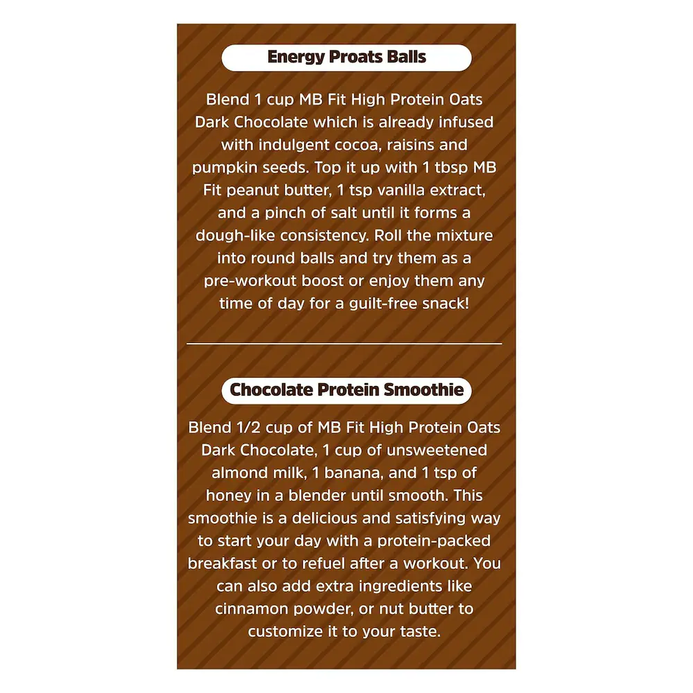 MuscleBlaze Fit High Protein Oats 400 g | Dark Chocolate | 22 g Protein | Rolled Oats | Breakfast Cereals for Weight Management - Image 10