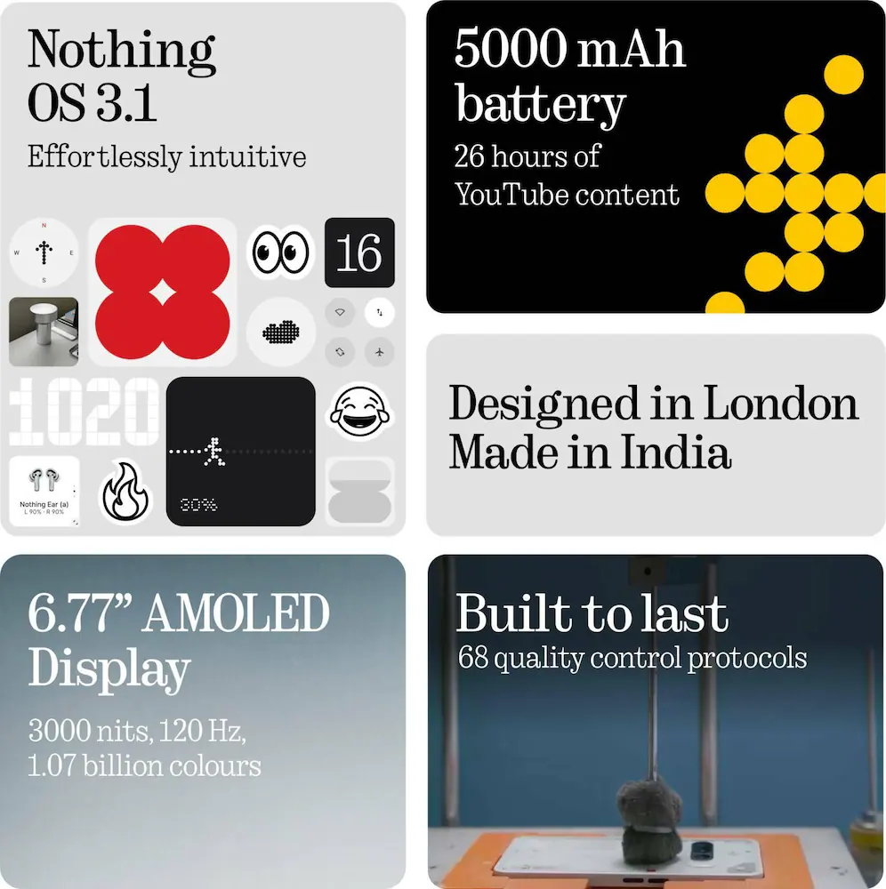 Nothing Phone (3a) Pro, 8GB Ram, 256GB Storage, Black, Smartphone - Image 7