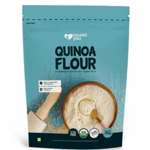 NOURISH YOU Organic Quinoa Flour 750G Pack | USDA Certified Gluten Free Atta | Enriched with Dietary Fibre, Protein & Vitamins | Improves Gut Health | Superfood | Micro-nutrients | No Preservatives