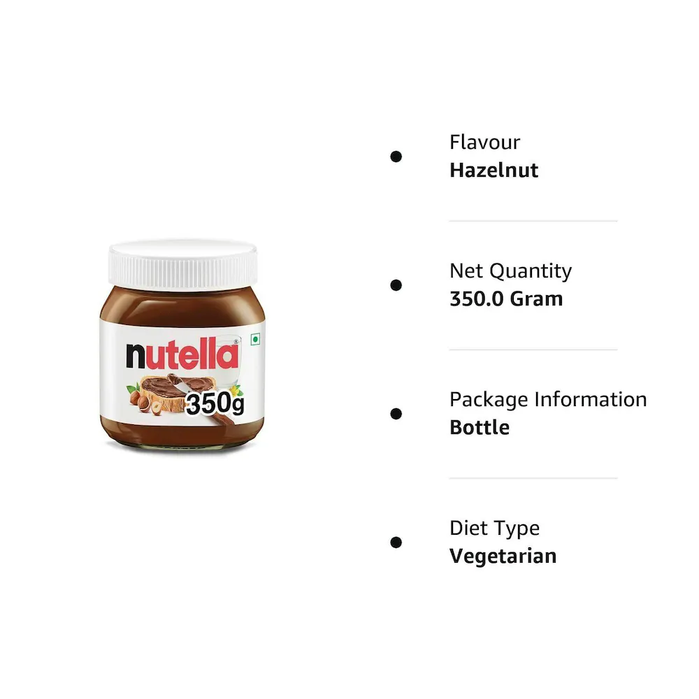 Nutella Hazelnut Spread with Cocoa, 12.35 oz / 350g - Image 2