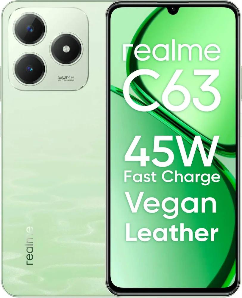 realme C63, 4GB Ram, 128GB Storage, Jade Green, Smartphone