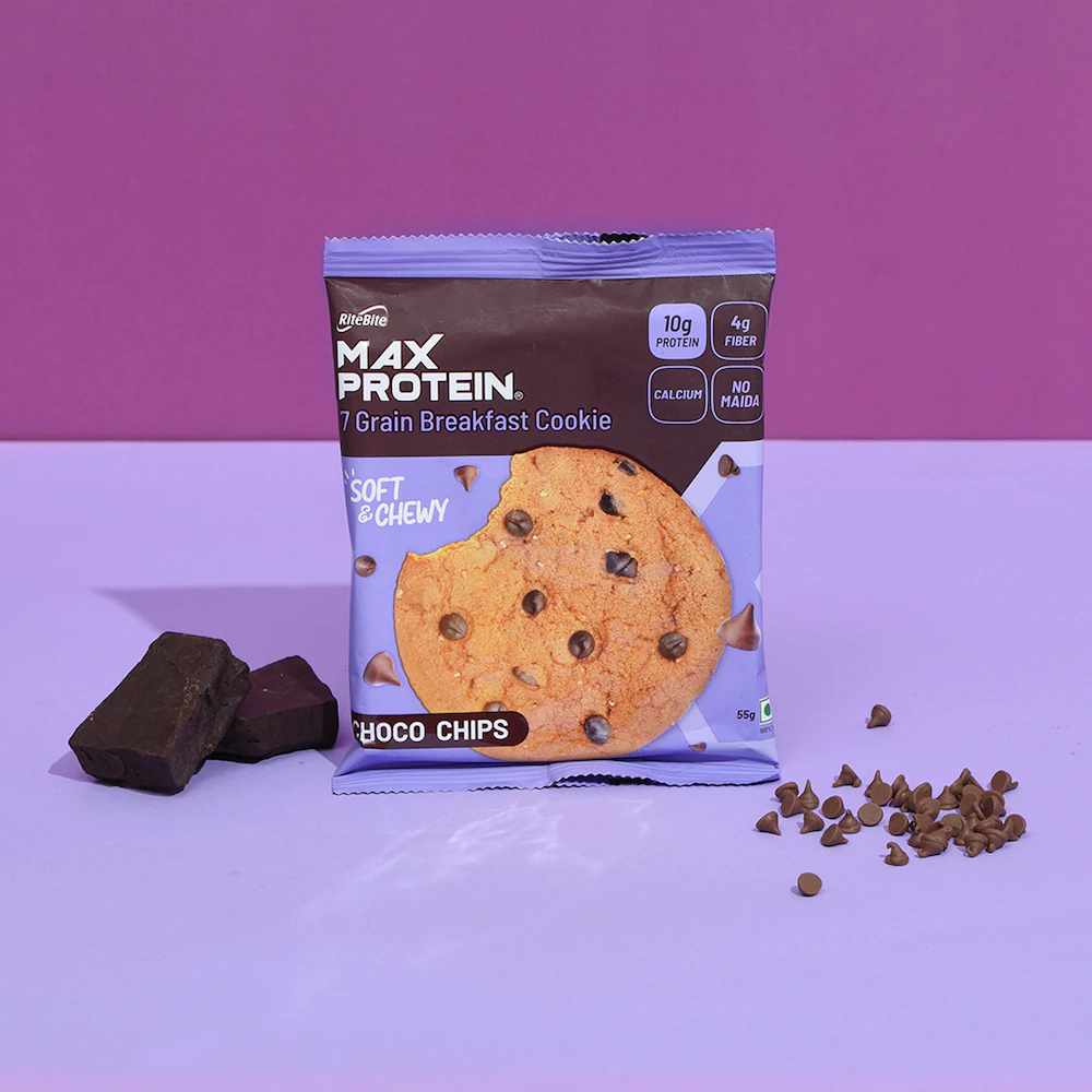 Rite Bite Max Protein Cookies Choco Chips (Pack of 12), 660g - Image 6